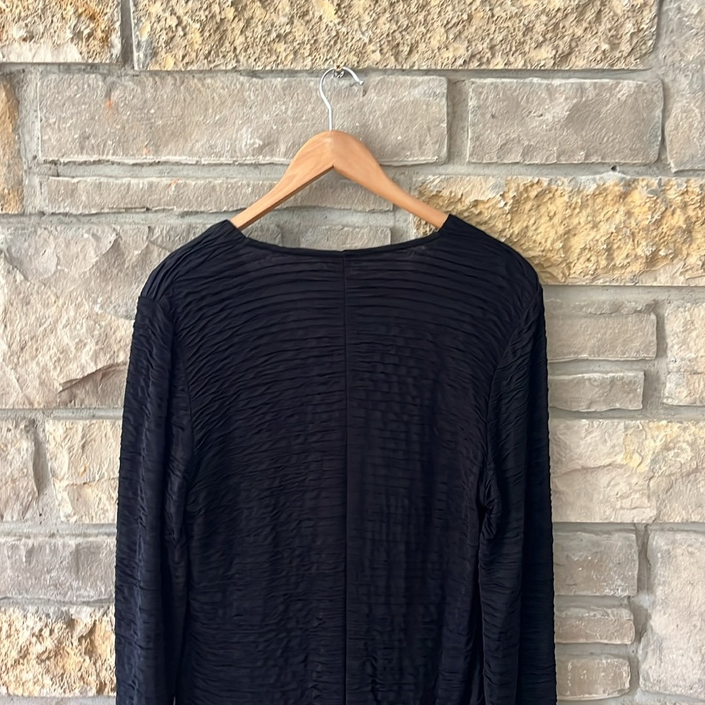 H&M Black Ruched V-Neck Long Sleeve Mini Dress Size Xl - Picture 9 of 10